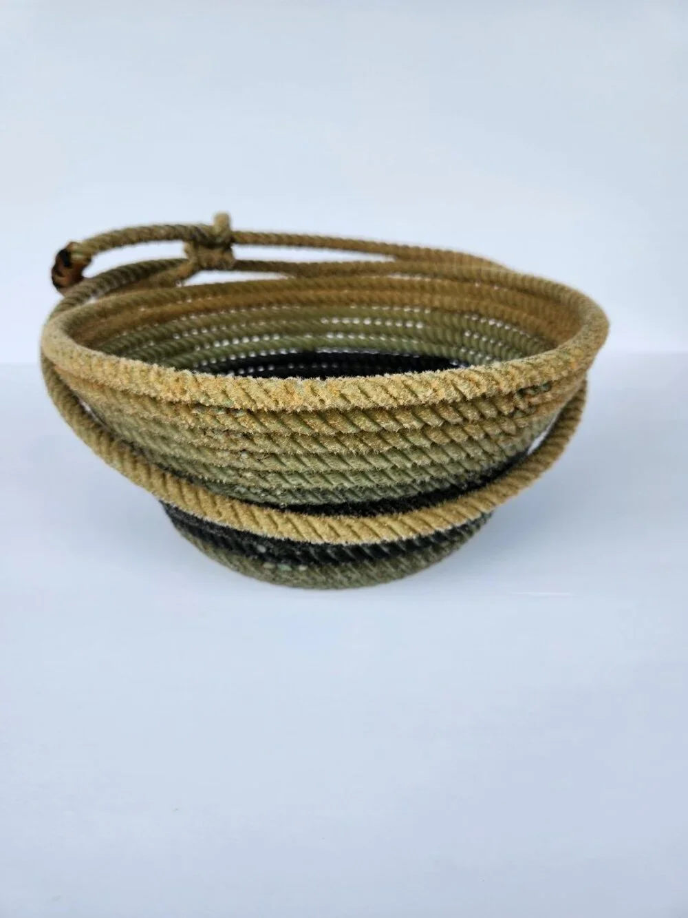 Americano Lasso Lariat Rope Basket for Western Rustic or Cowboy Vintage Decor